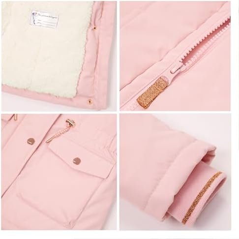 Rokka&Rolla Girls' Water-Resistant Sherpa Fleece Lined Puffe...