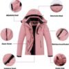 Waterproof Warm Winter Snow Coat for Women Ski Jacket for Sn...