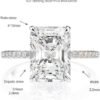4ct Radiant Cut Moissanite Engagement Rings for Women D Colo...