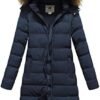 CREATMO US Women's Long Winter Faux Fur Coat Puffer Warm Jac...