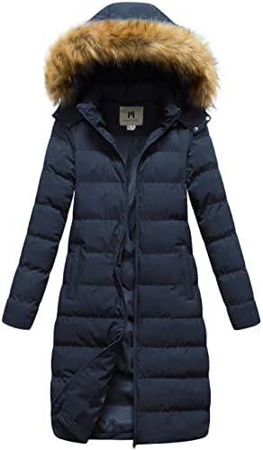 CREATMO US Women's Long Winter Faux Fur Coat Puffer Warm Jac...