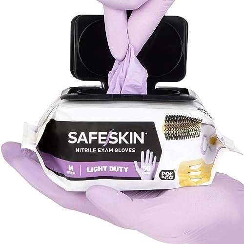 SAFESKIN Disposable Nitrile Gloves in POP-N-GO Pack of 50 or...