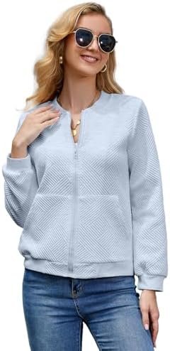 WROLEM Women Zip Up Sweatshirts with Pockets Long Sleeve Jac...