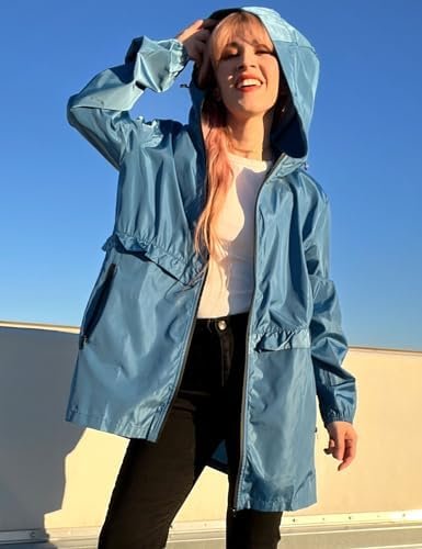 TCOT Rain Jackets for Women Waterproof Packable Hooded Rain ...