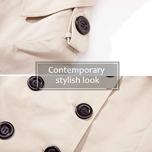 Women's Waterproof Trench Coat Double-Breasted Classic Lapel...