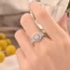 SHELOVES Wedding Rings Set for Women Round White Cz Engageme...