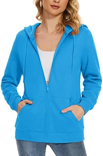 MAGCOMSEN Women's Fleece Lined Zip Up Hoodies Casual Hooded ...