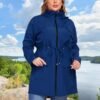 ZOMVA 2025 Plus Size 1X-4X Rain Jacket Coat Long Lightweight...