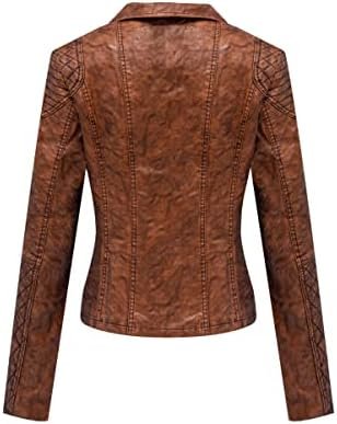 Bellivera Women's Faux Leather Casual Jacket 2025 Spring Tre...
