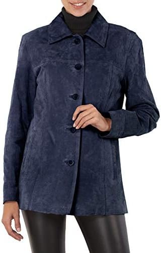 BGSD Women Anna Suede Leather Car Coat (Also available in Pl...