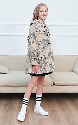 BINPAW Girl's Hooded Trench Coat