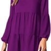 Amoretu Womens Tunic Dress Long Sleeve V Neck Casual Loose F...