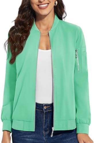 TACVASEN Women's Bomber Jackets Lightweight Casual Jacket Fu...