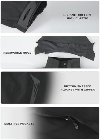 Women's Waterproof Rain Jacket with Detachable Hood Lightwei...