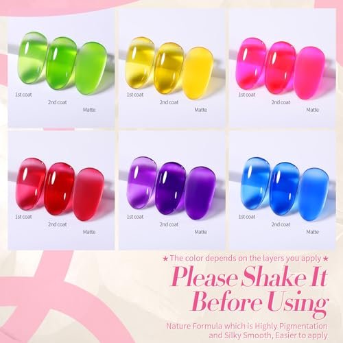 Born Pretty Jelly Gel Nail Polish Spring Summer Ice Jelly Ne...