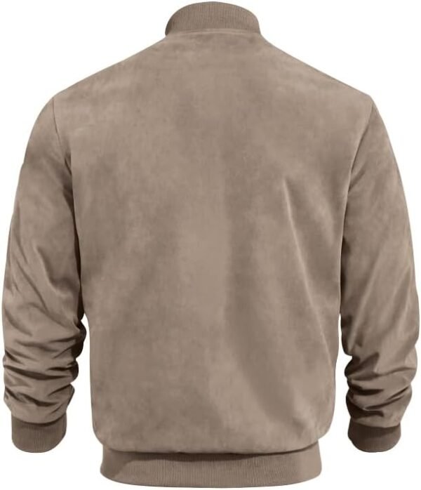 Men's Vintage Lightweight Suede Aviator Jacket Casual Stylis...