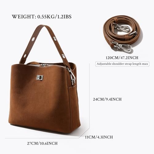 Genuine Leather Suede Bags for Women, Vintage Suede Handbag ...