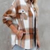 Moss Rose Womens Casual Plaid Shackets Button Down Long Slee...