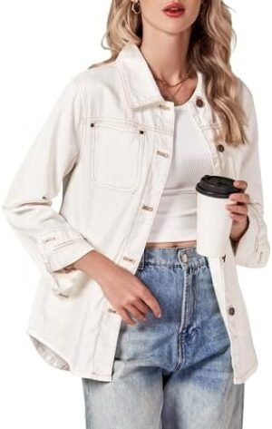 luvamia Denim Jackets for Women Trendy Long Sleeve Button Do... luvamia Denim Jackets for Women Trendy Long Sleeve Button Do...