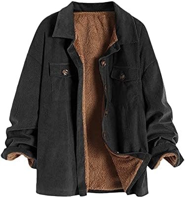 ZAFUL Women's Corduroy Loose Jacket Vintage Raglan Sleeve Ca...