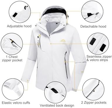 MAGCOMSEN Women's 3-in-1 Winter Coats Snow Ski Jacket Waterp...