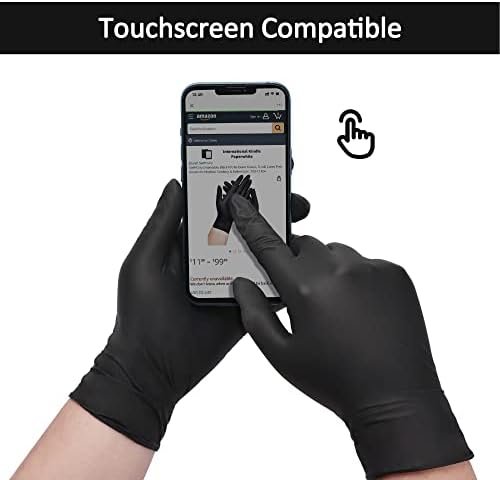 Disposable Black Nitrile Exam Gloves, Latex Free Gloves for ...