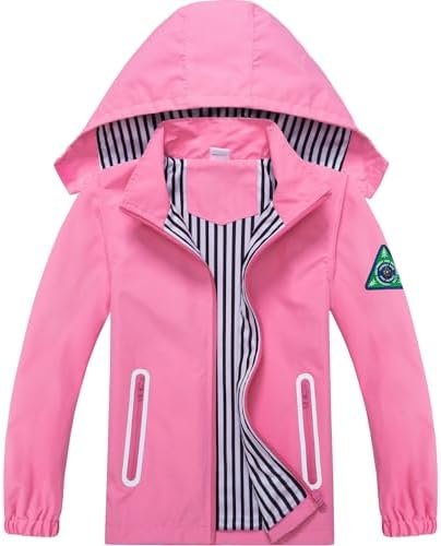 Boys Rain Jacket with Detachable Hood Lightweight Raincoats ...