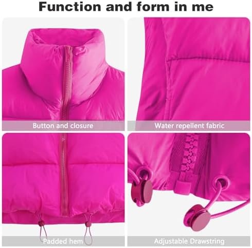 CULACCINO Women's Winter Cropped Puffer Vest Crop Jackets Fo...