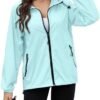 Rain Jacket Women Waterproof Packable Raincoat With Pocket L...