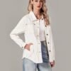 luvamia Denim Jackets for Women Trendy Long Sleeve Button Do...