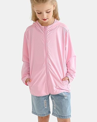 Auranso Kids Zip-Up Hoodie Girls Boys UPF50+ Sun Protection ...