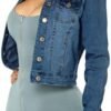 BessCops Denim Jacket for Women Winter Long Sleeve Classic D...