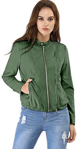 Allegra K Women's Lightweight Classic Casual Stand Collar Po...