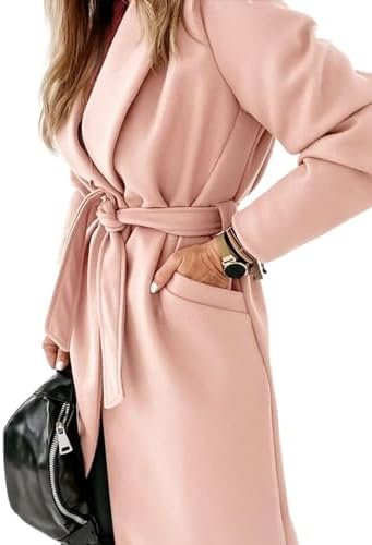 Tankaneo Womens Notched Lapel Collar Coats Open Front Long J...