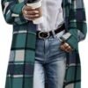 Himosyber Women's Casual Plaid Lapel Woolen Button Up Pocket...