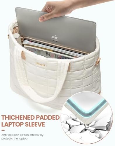 LOVEVOOK Tote Bag for Women, Large Puffer Tote Bag with Zipp...