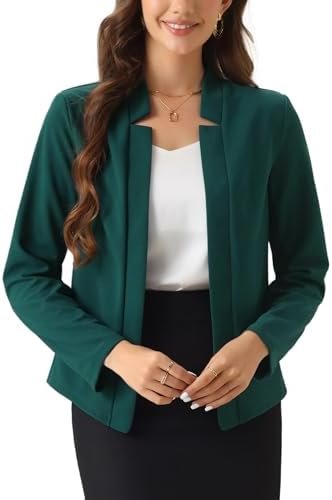 Allegra K Women's Work Office Blazer Notch Collar Long Sleev...