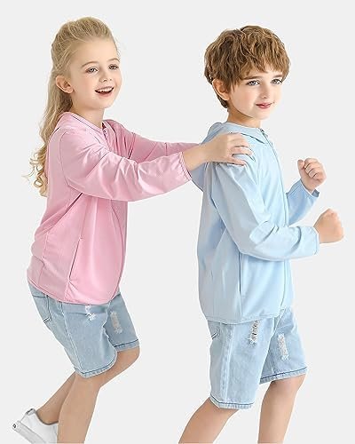 Auranso Kids Zip-Up Hoodie Girls Boys UPF50+ Sun Protection ...