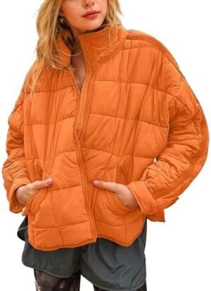 Omoone Women's Quilted Puffer Jacket Zip Up Oversized Lightw... Omoone Women's Quilted Puffer Jacket Zip Up Oversized Lightw...