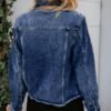 Kedera Womens Denim Jacket Distressed Frayed Ripped Jean Jac...