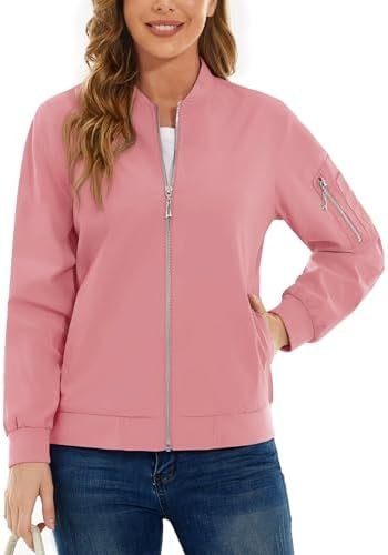 TACVASEN Women's Bomber Jackets Lightweight Casual Jacket Fu...