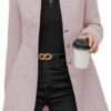 chouyatou Women's Business Casual Herringbone Wool Coat Butt...