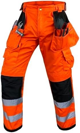 Notus Men's Work Safety Pants High Visibility Cordura Knee R... Notus Men's Work Safety Pants High Visibility Cordura Knee R...