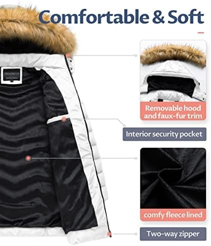 CREATMO US Women's Winter Hooded Coat Waterproof Warm Long P...