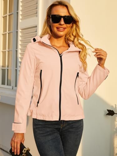 Lightweight Jacket Womens Trench Coat Waterproof Long Sleeve...