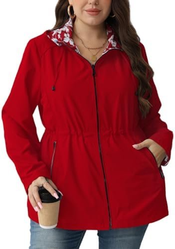 Geschallino Women's Casual Reversible Coat Plus Size Floral ...