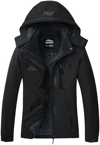 ELLSWOS Womens Winter Coats Waterproof Ski Jacket Warm Snow ...