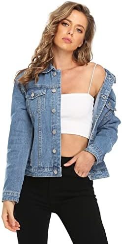 MISS MOLY Women's Denim Jackets Button Up Long Sleeve Basic ...