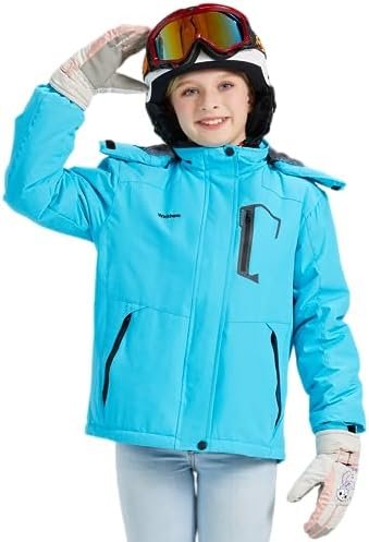 WICKHAM Girl's Waterproof Ski Jacket Winter Warm Fleece Line...
