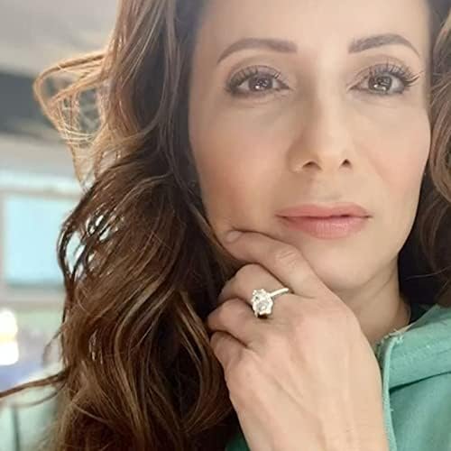 SHELOVES 2.7 Ct Oval Cut AAAAA Cubic Zirconia Floral Halo En...